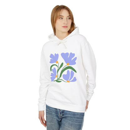 Lavender Tulip Graphic Lightweight Women's Hooded Sweatshirt