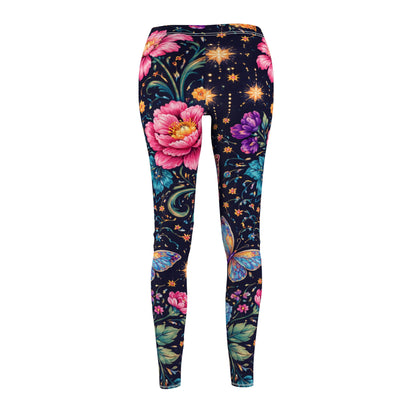 Floral Moon & Butterfly Women's Casual Leggings