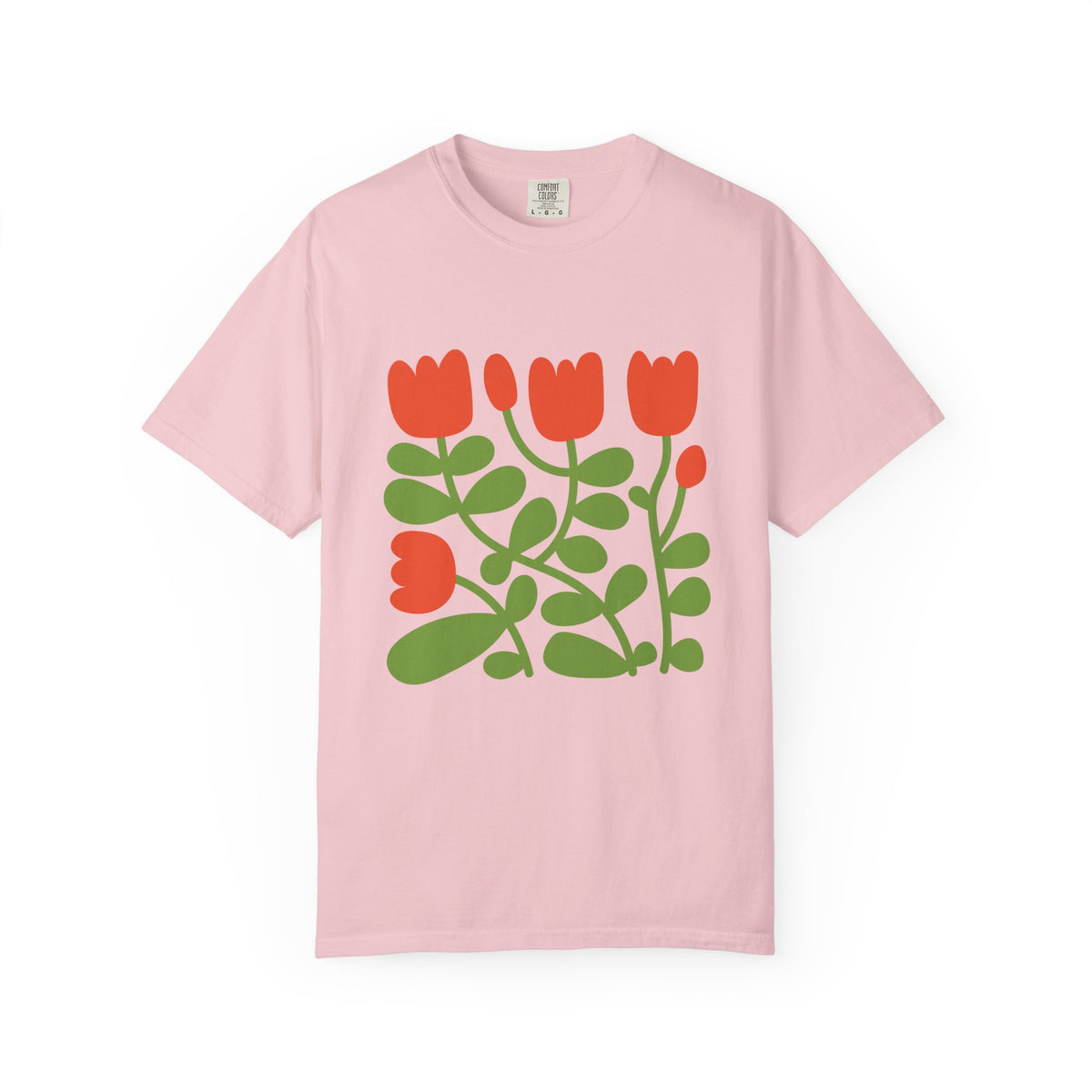 Floral Tulip Garment-Dyed Women's T-Shirt
