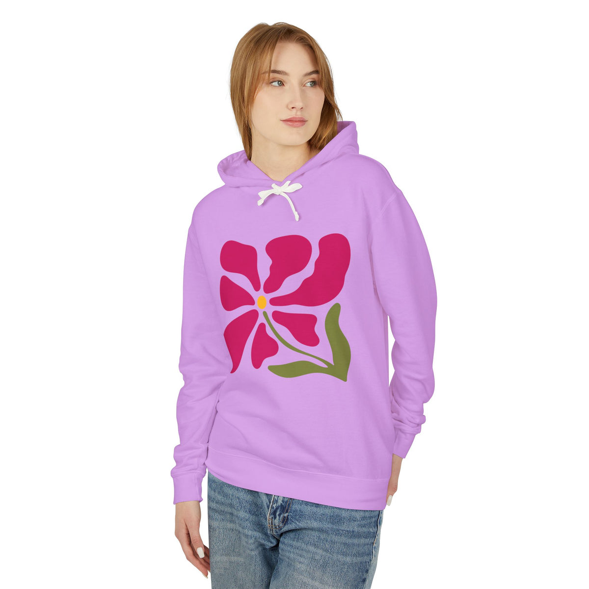 Floral Abstract Flower Lightweight Women's Hooded Sweatshirt