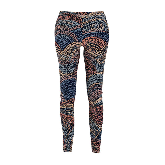 Abstract Sunset Knit Women's Casual Leggings