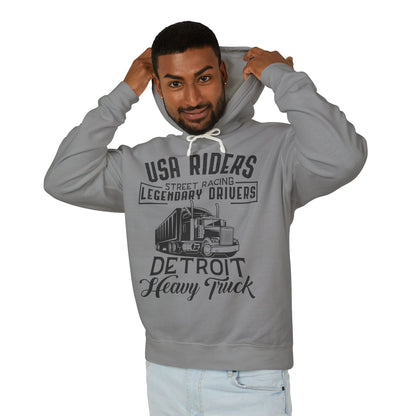 USA Riders Detroit Heavy Truck Lightweight Hooded Sweatshirt