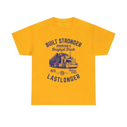 Built Stronger Last Longer Trucker Illustration Tee