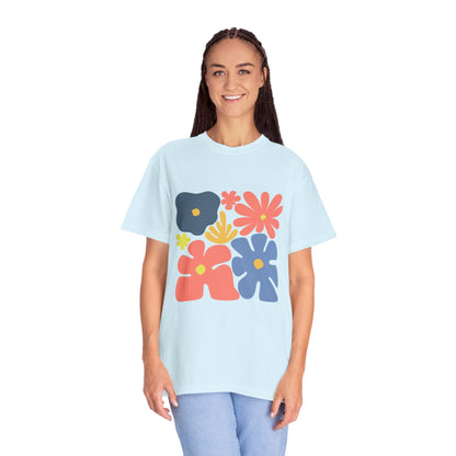 Colorful 70s Bloom Garment-Dyed Women's T-Shirt