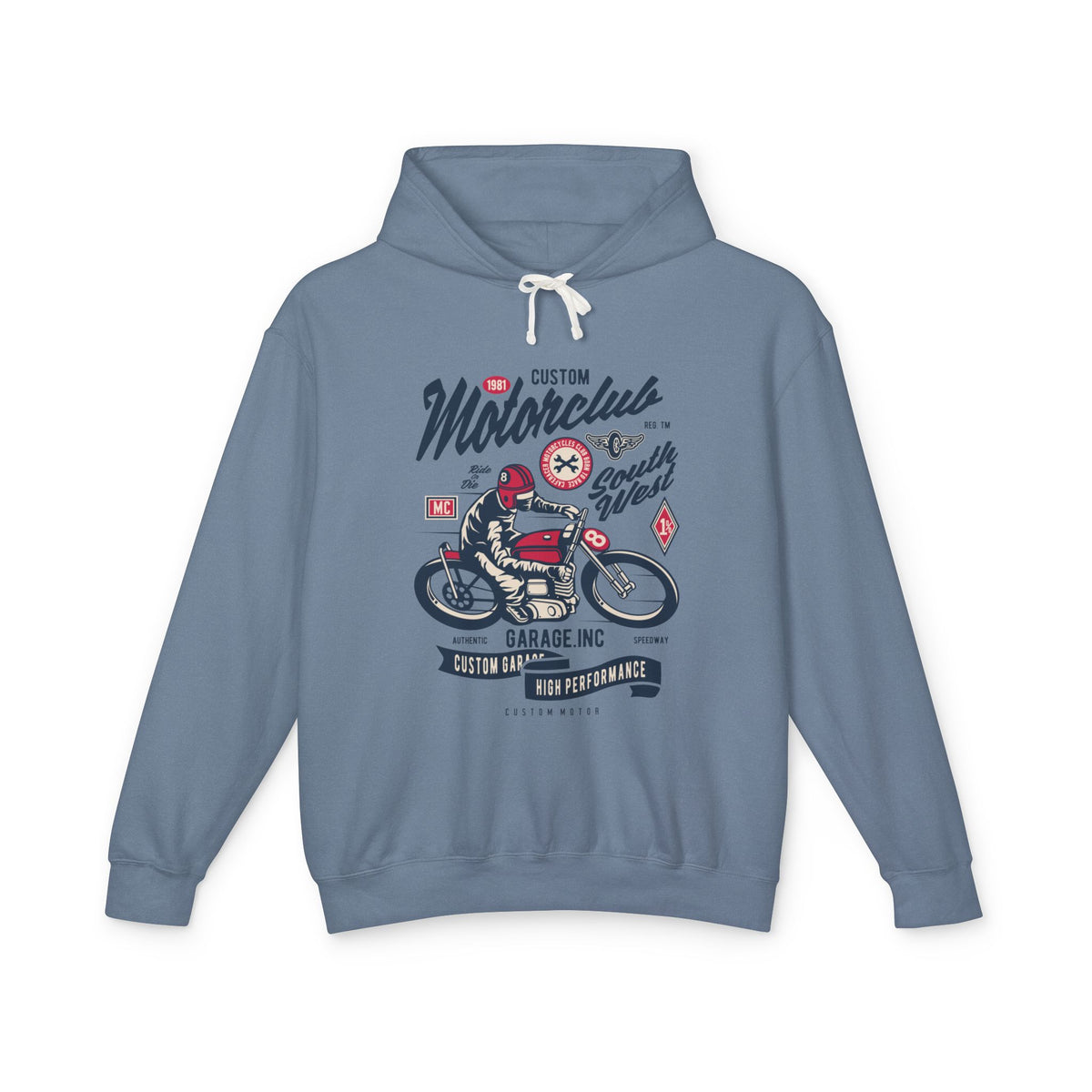 Motorclub Vintage Motorcycle Lightweight Hooded Sweatshirt