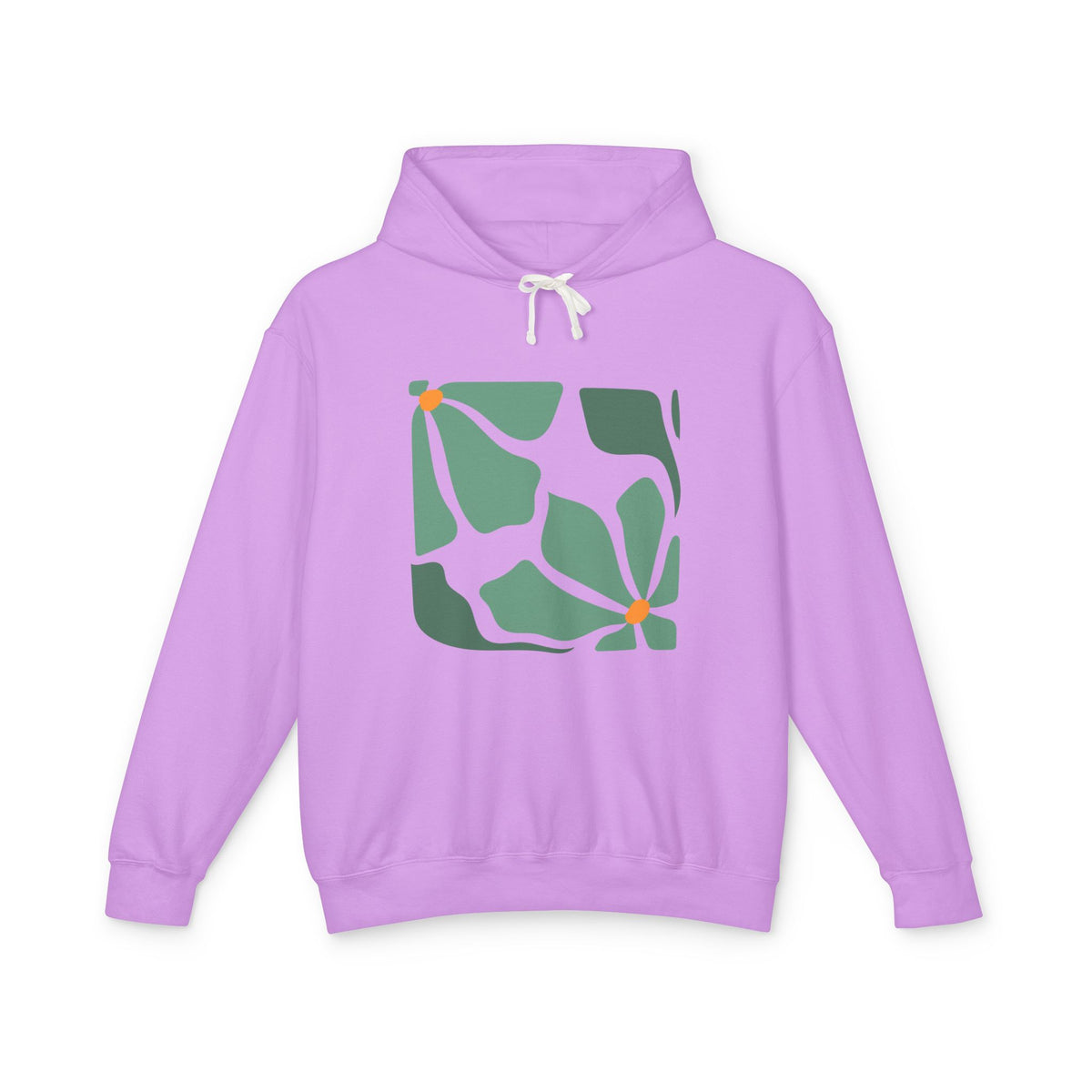 Abstract Botanical Floral Lightweight Women's Hooded Sweatshirt