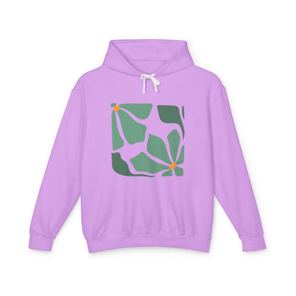 Abstract Botanical Floral Lightweight Women's Hooded Sweatshirt