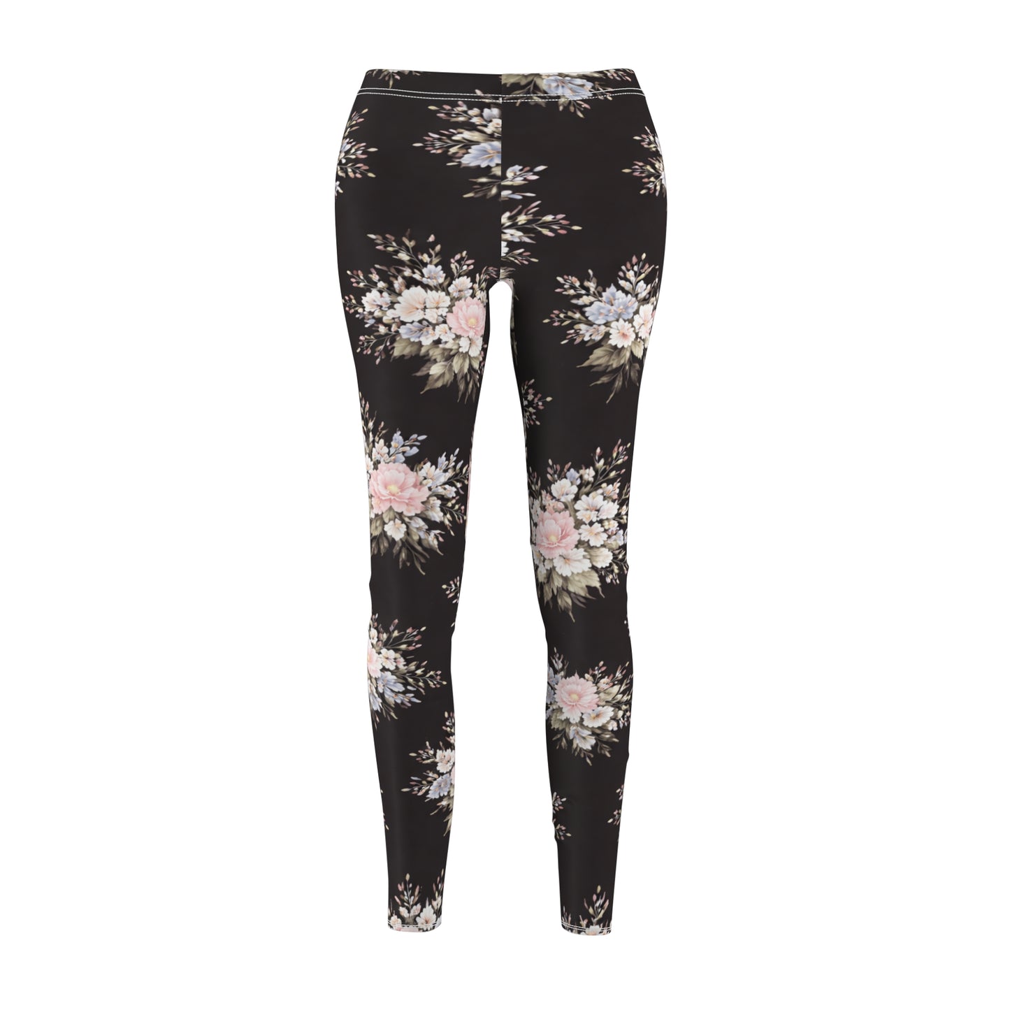Floral Vintage Black Women's Casual Leggings