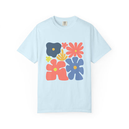 Colorful 70s Bloom Garment-Dyed Women's T-Shirt