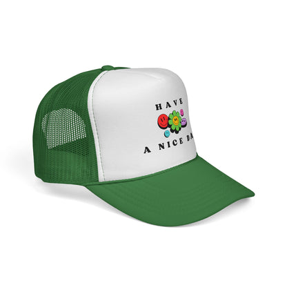 Have A Nice Day Smiley Flower Trucker Women's Cap