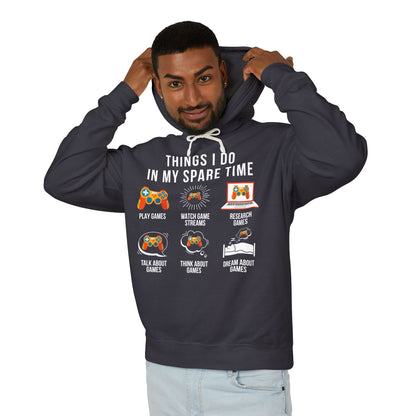 "Things I Do In My Spare Time" Lightweight Hooded Sweatshirt