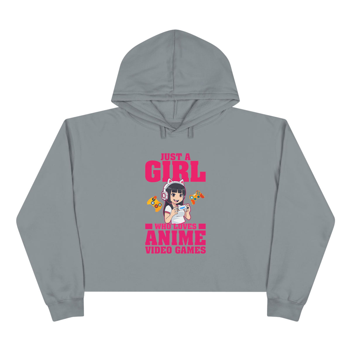 "Just A Girl Who Loves Anime & Video Games" Crop Hoodie