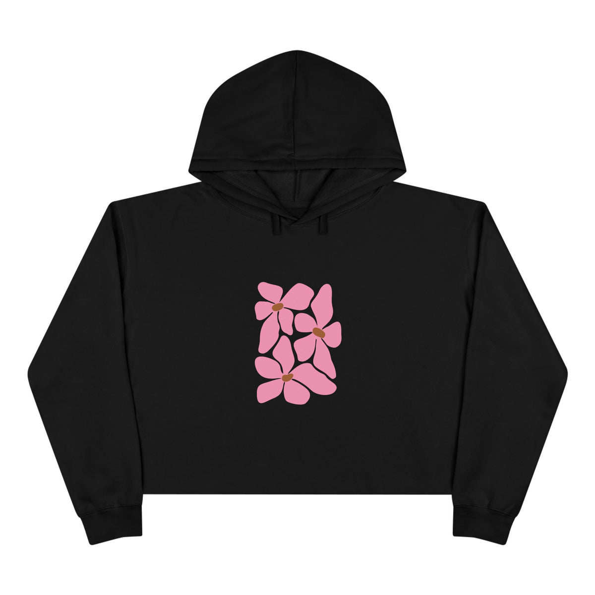 Pink Petal Bloom Crop Hoodie