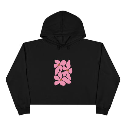 Pink Petal Bloom Crop Hoodie