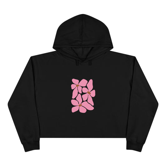 Pink Petal Bloom Crop Hoodie