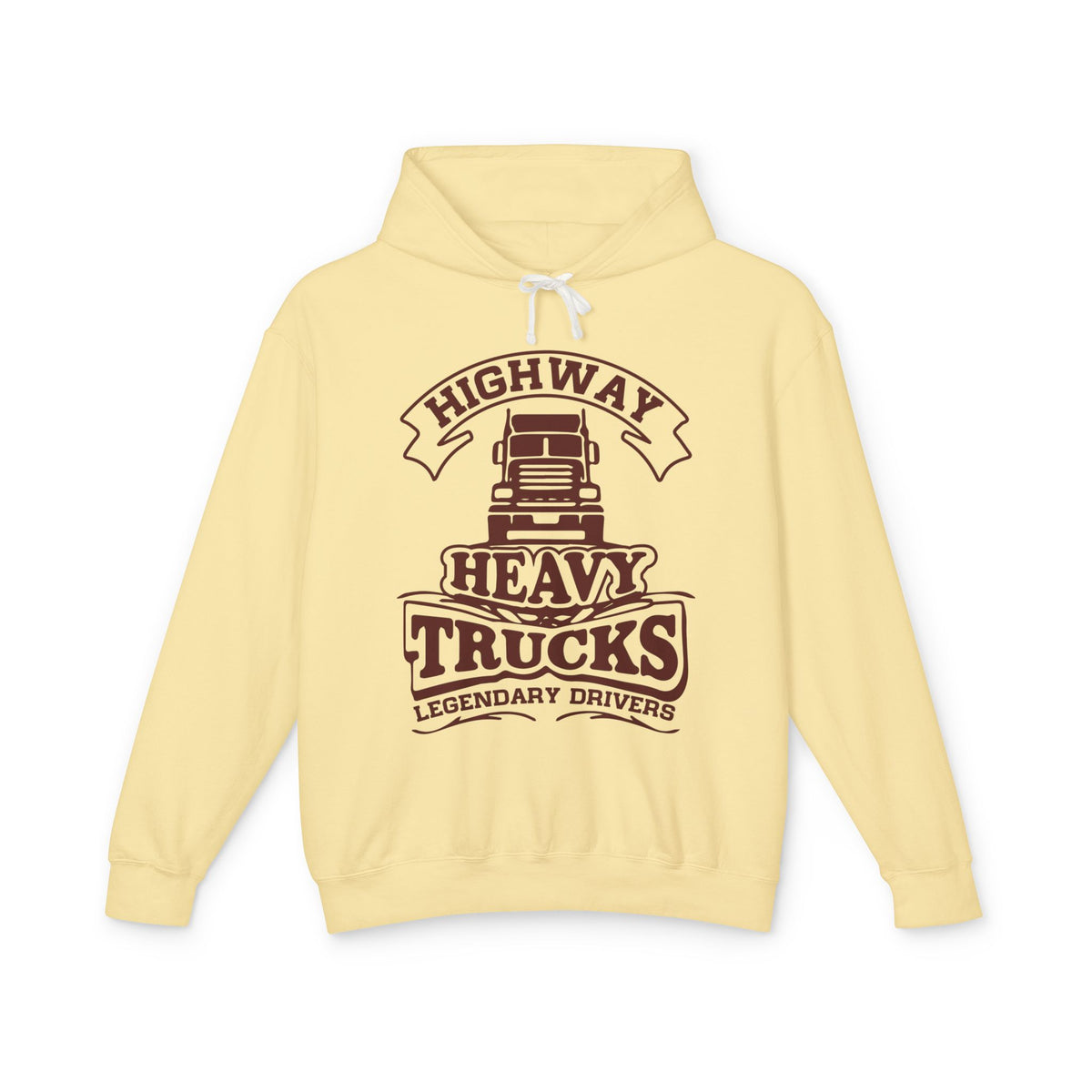 Highway Heavy Trucks Lightweight Hooded Sweatshirt