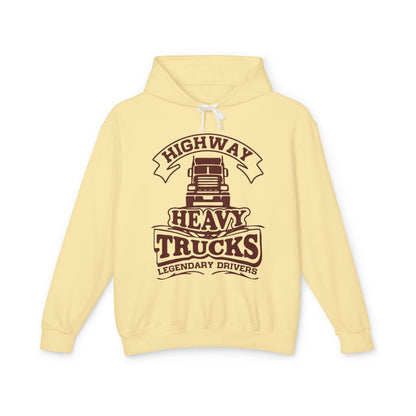 Highway Heavy Trucks Lightweight Hooded Sweatshirt