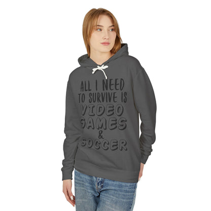 "All I Need To Survive" Casual Gamer Hooded Sweatshirt