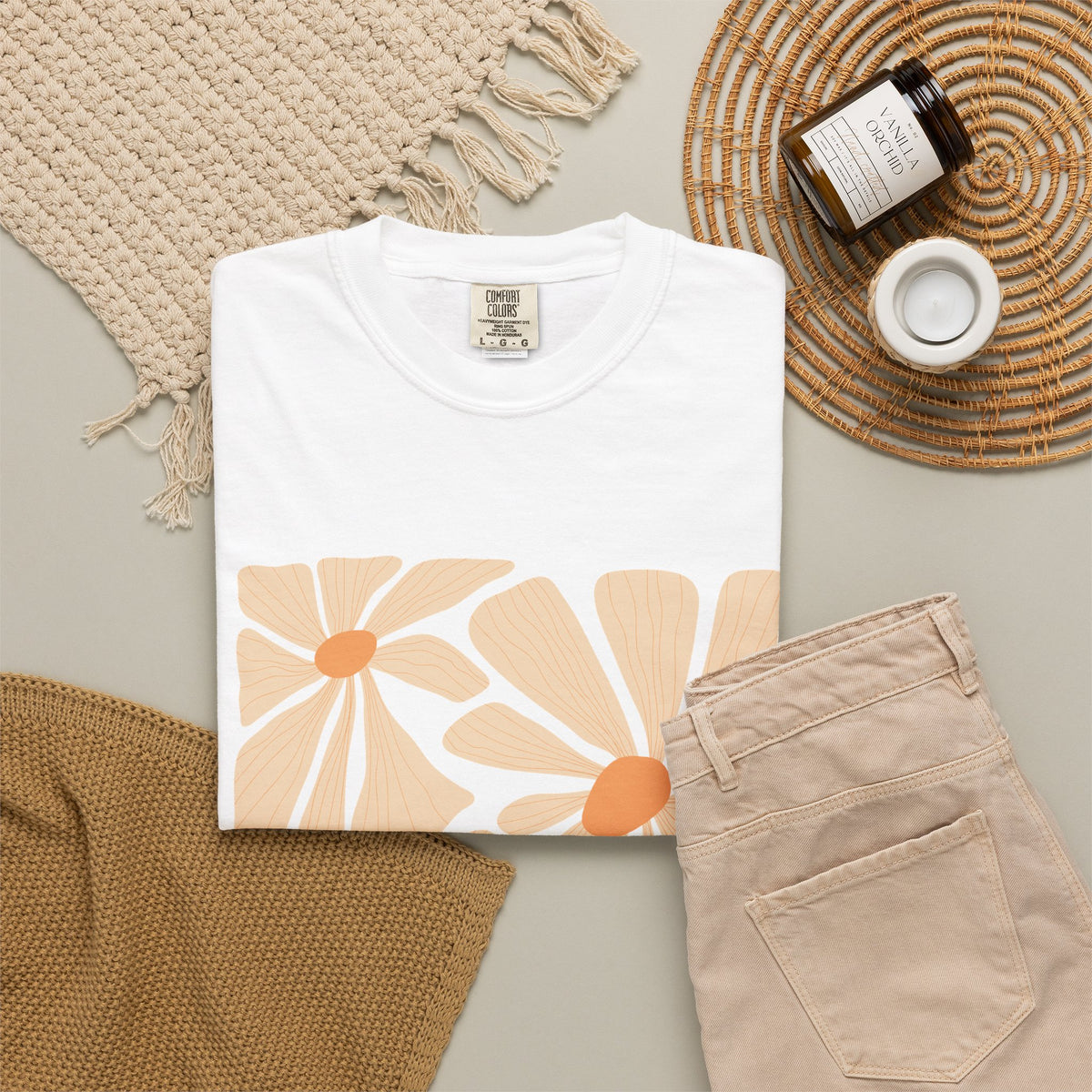 Daisy Square Garment-Dyed Women's T-Shirt