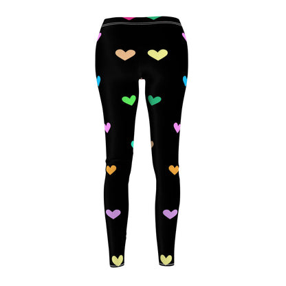 Black Heart Pattern Women's Casual Leggings