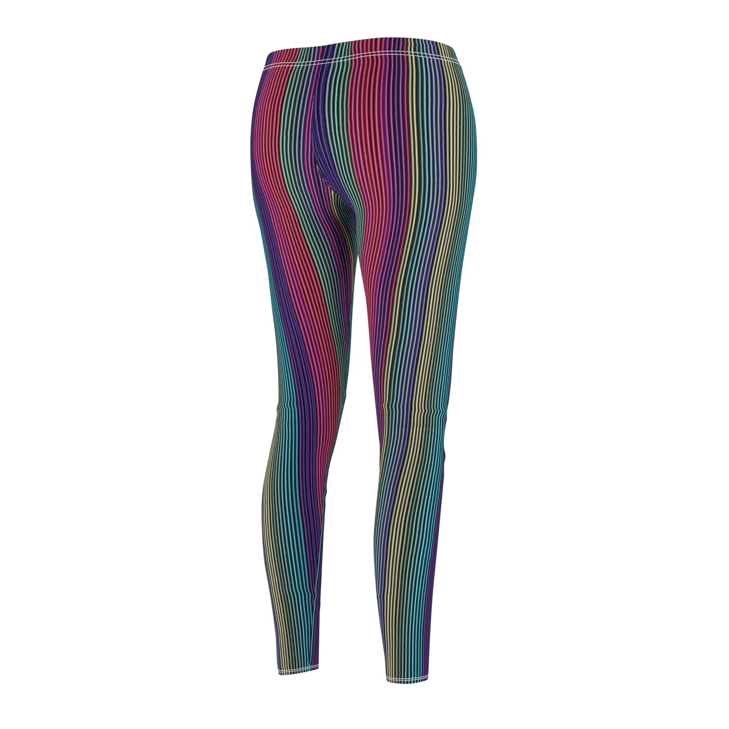 Vertical Striped Rainbow Women's Casual Leggings