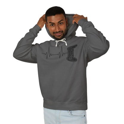 Video Game Controller ECG Lightweight Hooded Sweatshirt