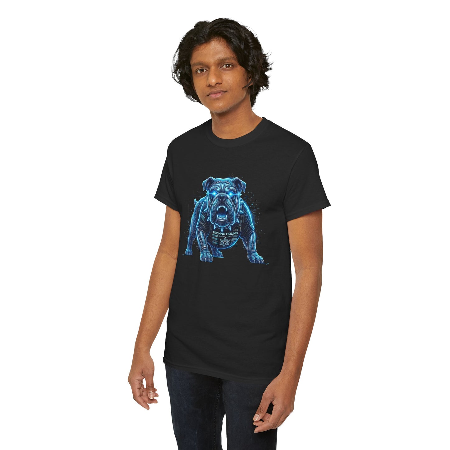 Wire Frame Bulldog Neon Graphic Men's Tee