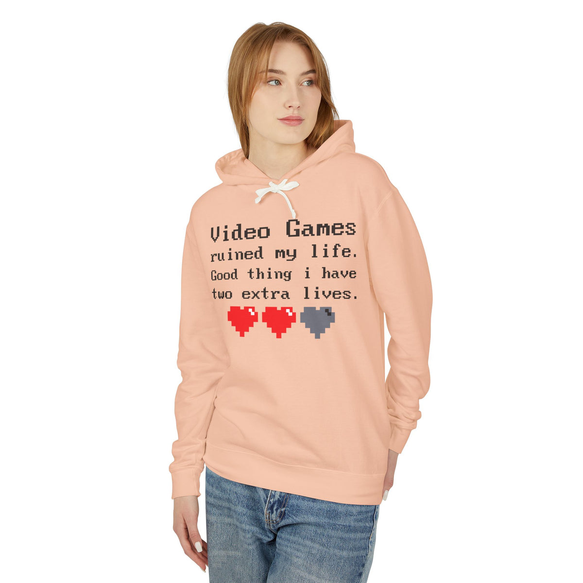 Video Games Ruined My Life Lightweight Women's Hooded Sweatshirt