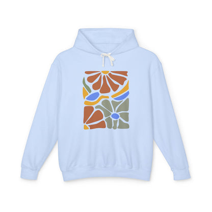 Retro Floral Abstract Art Lightweight Women's Hooded Sweatshirt