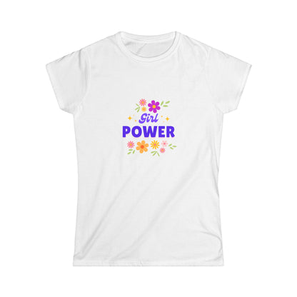 Floral Girl Power Typography Women's Tee