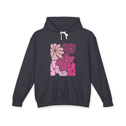 Pink Floral Lightweight Women's Hooded Sweatshirt