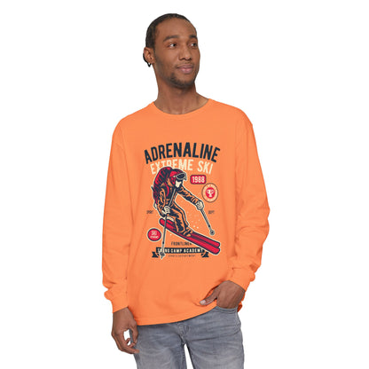 Adrenaline Extreme Ski Garment-Dyed Long Sleeve T-Shirt