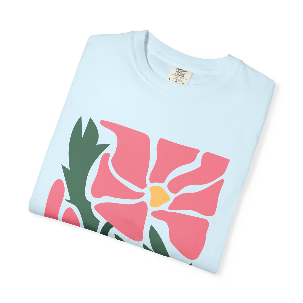 Pink Garden Graphic Garment-Dyed Women's T-Shirt