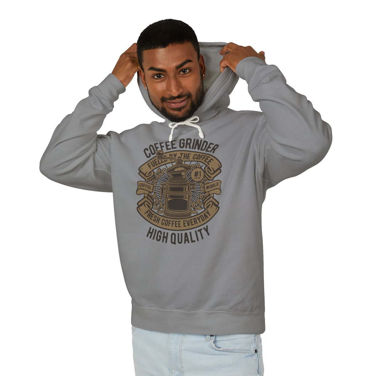 Coffee Grinder Lightweight Hooded Sweatshirt