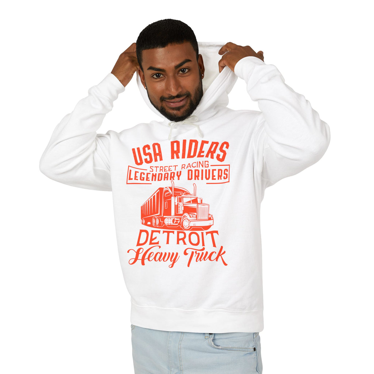 USA Riders Detroit Heavy Truck Lightweight Hooded Sweatshirt