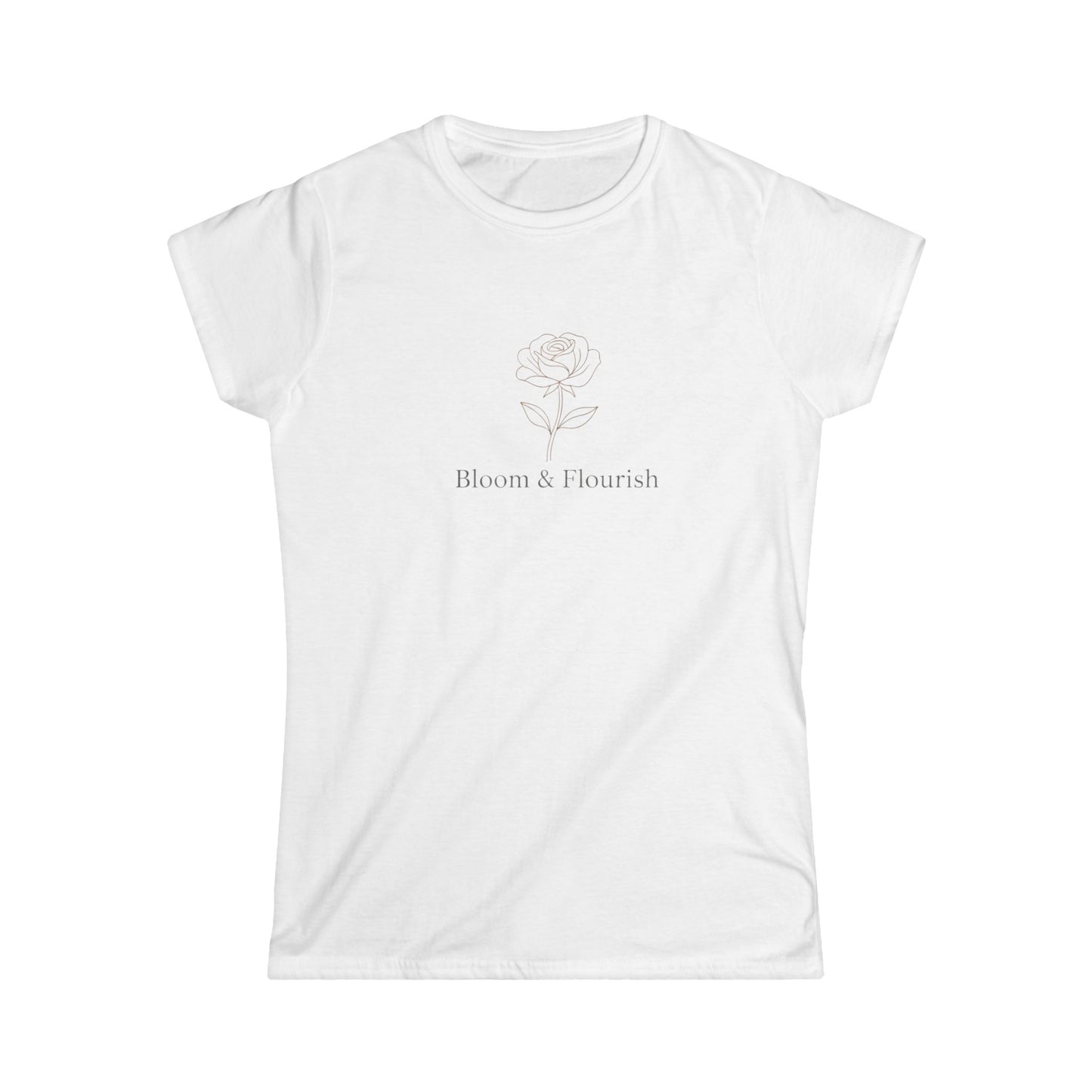 Minimal Wildflower Line Art Women's T-Shirt