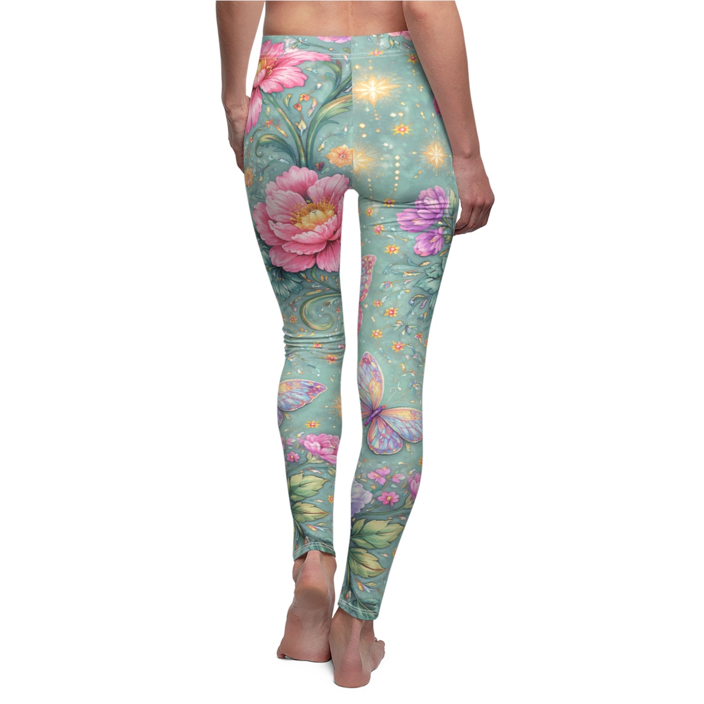 Floral Butterfly Women's Casual Leggings