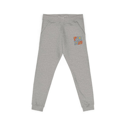 Retro Pink Daisy Graphic Embroidered Women's Fleece Sweatpants