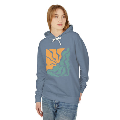 Abstract Sun & Ocean Wave Lightweight Women's Hooded Sweatshirt