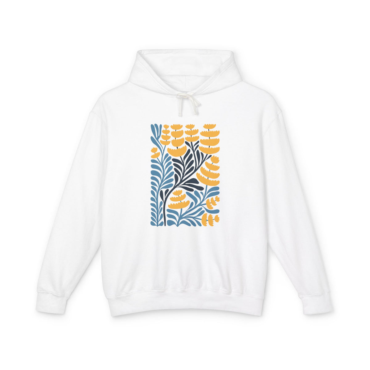Botanical Floral Pattern Lightweight Women's Hooded Sweatshirt