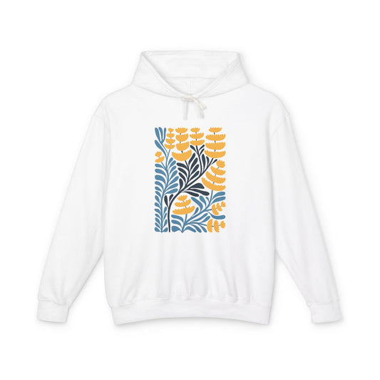 Botanical Floral Pattern Lightweight Women's Hooded Sweatshirt