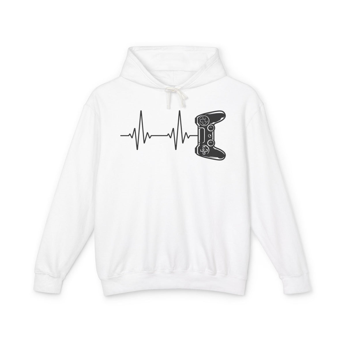 Video Game Controller ECG Lightweight Hooded Sweatshirt