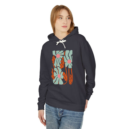 Botanical Abstract Floral Lightweight Women's Hooded Sweatshirt