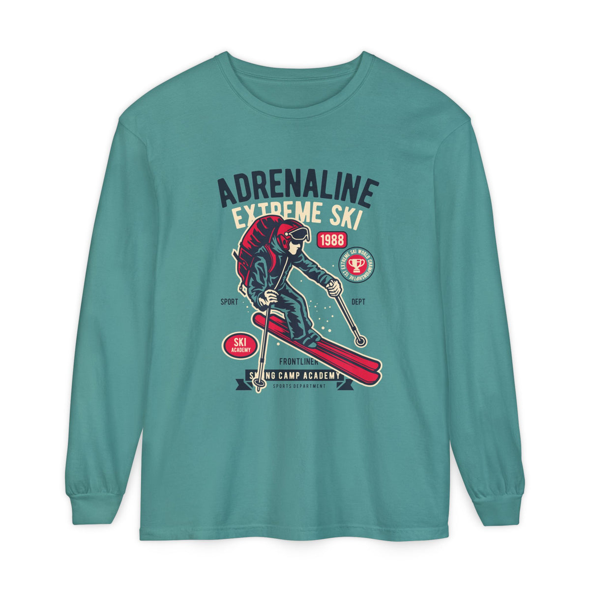 Adrenaline Extreme Ski Garment-Dyed Long Sleeve T-Shirt
