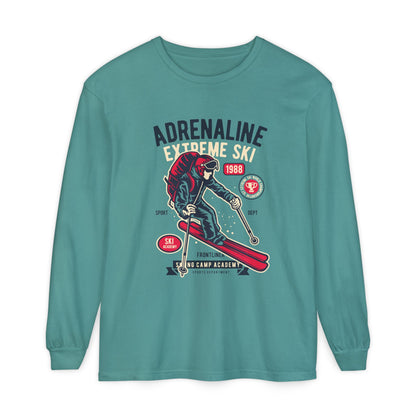 Adrenaline Extreme Ski Garment-Dyed Long Sleeve T-Shirt