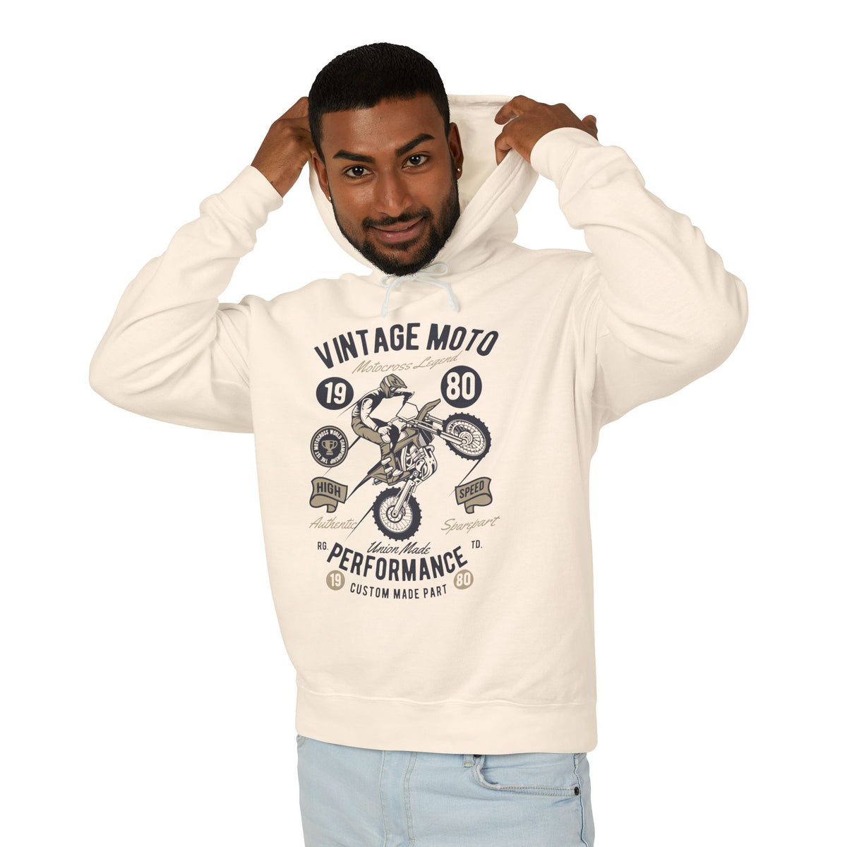 Vintage Moto Lightweight Hooded Sweatshirt