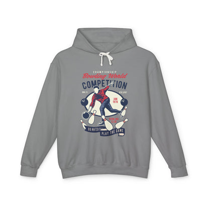 Retro Bowling Alley Graphic Lightweight Hooded Sweatshirt