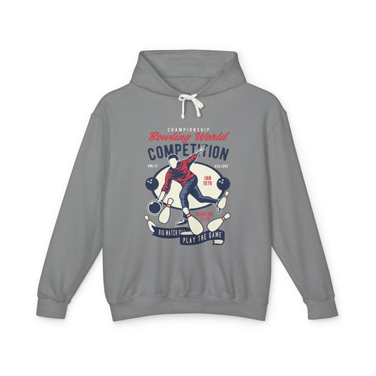 Retro Bowling Alley Graphic Lightweight Hooded Sweatshirt
