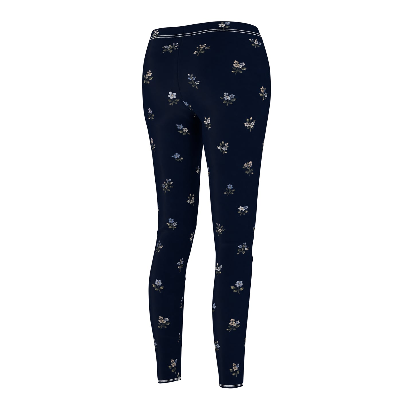 Navy Floral Women's Casual Leggings