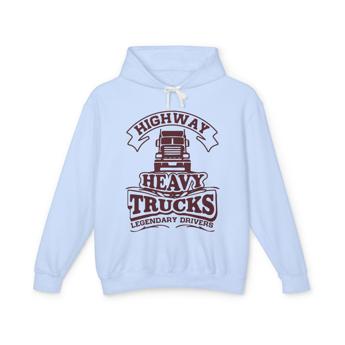 Highway Heavy Trucks Lightweight Hooded Sweatshirt